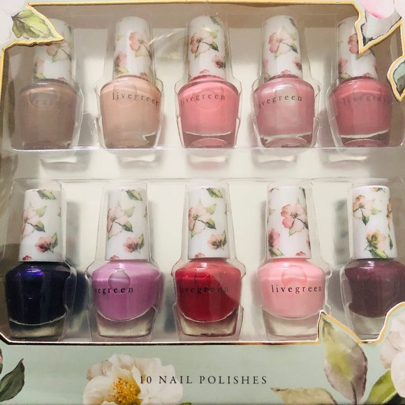 LIVEGREEN Boxed Set of 10 Mini Nail Polishes NIB - Picture 6 of 6
